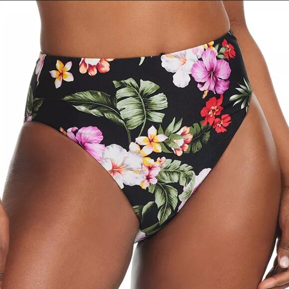 Bar III Other - Bar III Floral-Print High-Waist High-Leg Bikini Bottoms NWT Sz M